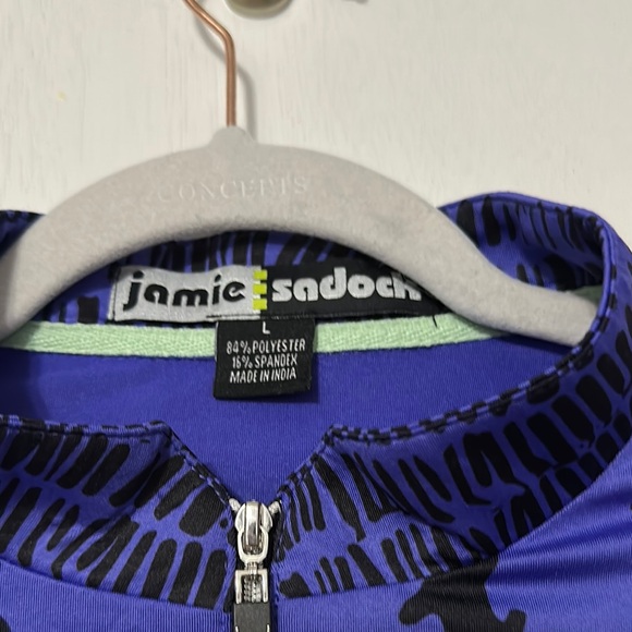 Jamie Sadock Blue Purple Graphic Zippered Tank Top - Picture 2 of 3